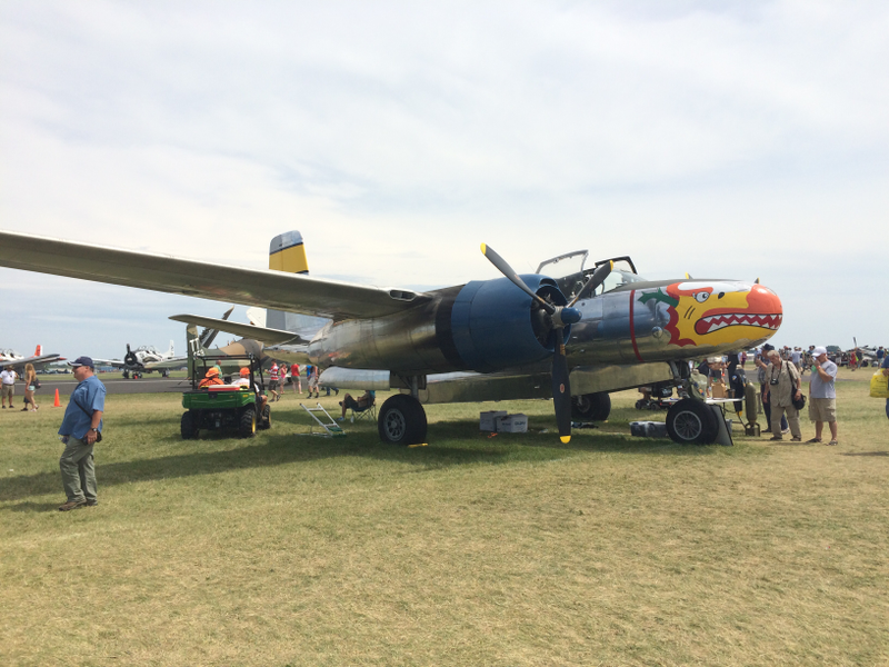 Illustration for article titled A-26 Invader Forced to Land Without Nosegear at Oshkosh | Updated w/ Video